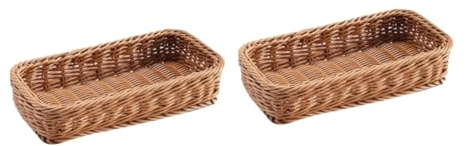 PRETYZOOM 2piezas De Almacenamiento De Imitación De Rattan Para Utensilios Jarra De Condimentos y Organizador De Para Cocinas y Buffets