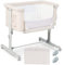 COSTWAY Culla Neonato Fianco Letto 3 in 1, Lettino Dondolo Neonati con Materasso, Culla da Campeggio con Ruote e Borsa, Regolabile In Altezza, Inclinazione di 10°, per Bambini 0-6 Mesi (Beige)