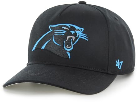 47 NFL Carolina Panthers Hitch RF Unisex Baseball Cap, Adjustable Snapback Strap, Team Logo, Colour Black