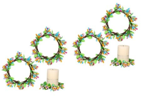 PRETYZOOM 2 Sätze Kerzenring Gefälschte Reben Bänder Zum Basteln Heim Türdekorationen Hängen Spitzkerze Reben Für Schlafzimmer Kerzen-adventskalender Hochzeit Colorful Seidentuch 2 Stück * 2
