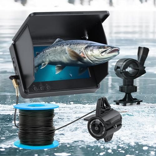YQXTOOEL Unterwasserkamera Angeln mit 30-Meter-Linie,4.3 Zoll IPS-Anzeige,Nachtsicht-Infrarot Fischfinder mit 6 LEDs,IP68 wasserdicht Fischfinderkamera Unterwasser Echolot Angeln