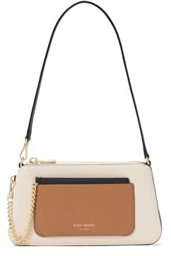 kate spade new york dam AVA färgblockerat pärlläder 2 i 1 pochett 2-i-1-pochett, pergament, flerfärgad, pergament, flerfärgad, Einheitsgröße