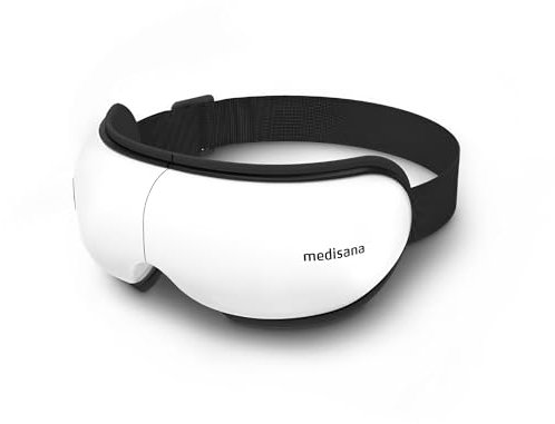 medisana EM 100 Augenmassagegerät, Augenmaske mit Massage, Wärme und Musik, Massagegerät Gesicht bei Kopfschmerzen, Augenermüdung, Schwellungen oder Migräne, faltbares Kopfmassagegerät