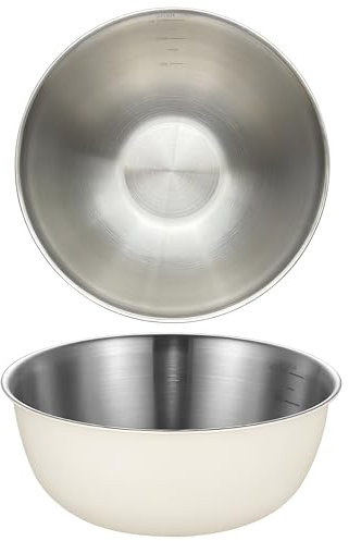 CompadreBol Ciotole in Acciaio Inossidabile 24 cm (9.54 pollici), Scodella da Cucina 2.5 Litri, Lavabile in Lavastoviglie, Ciotole per Insalata