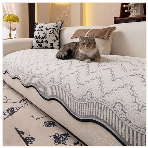 Haustierfreundlicher Hunde-Couchbezug, rutschfester Chenille-Sofa-Schonbezug, waschbarer Möbelschutz für Hunde, Grau, 90 x 240 cm – perfekte Haustierlösung