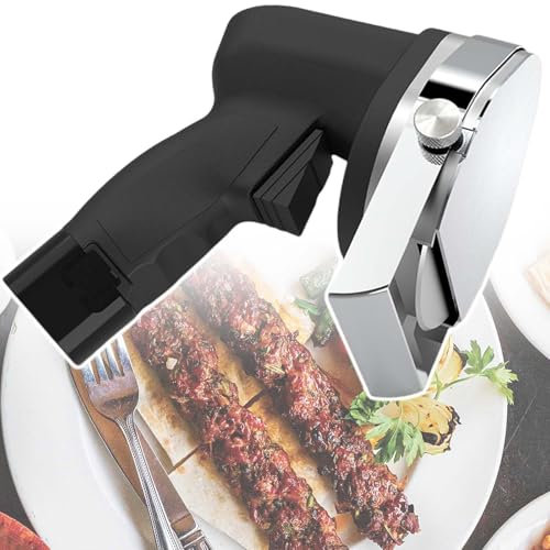 vnmudzeo Affettatrice Ricaricabile per Kebab Turco, per Ristoranti Domestici, Macchina per Tagliare La Carne Professionale in Acciaio Inossidabile, Efficienza 60 kg/H