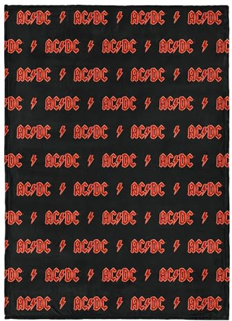Northwest AC/DC Neon Throw Blanket, Oversized Rock and Roll Silk Touch Throw 50x70, Ultra-Soft Lightweight Fleece, Rock Band Music Decor