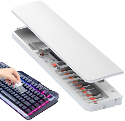Acunny Pulitore Tastiera per Laptop,Poggiapolsi Tastiera Ergonomico - Kit Pulitore Ergonomico Antiscivolo per Gadgets Computer Domestico Porta di Ricarica Lenti e Auricolari
