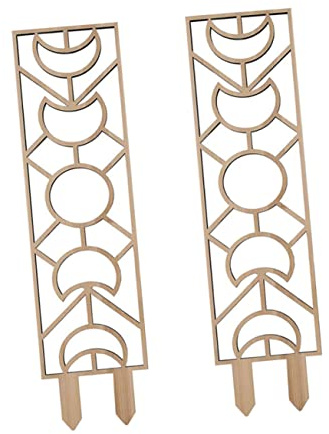 BESTonZON 1 Juego Soporte para Plantas Trepadoras De Madera para Jardín Diseño Forma De Luna para Vides Y Rosales Resistente para Interior Y Exterior 2 Piezas