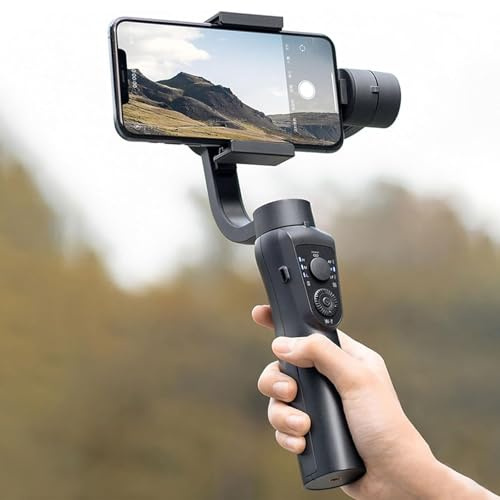 BOOZXCV Foldable Phone Gimbal, 3-axis Intelligent Anti-shake Stabilizer, Object/face Tracking, Two-way Power Supply, Timed/rotating/panoramic Shooting for Video Recording