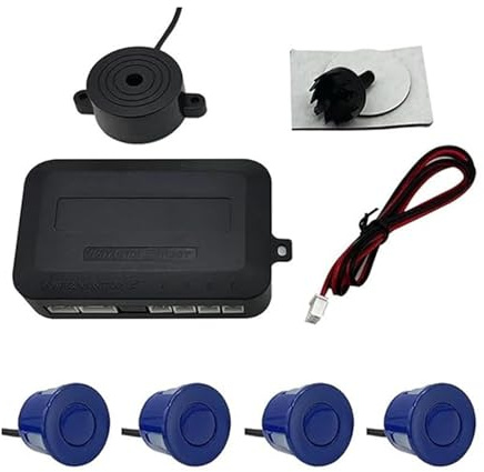 Sensori Parcheggio Auto Kit Sensore Parcheggio Radar Retromarcia Posteriore Per Auto 12V 22mm 4 Cicalini Indicatore Avviso Sonoro Retromarcia Sonda(Blu)