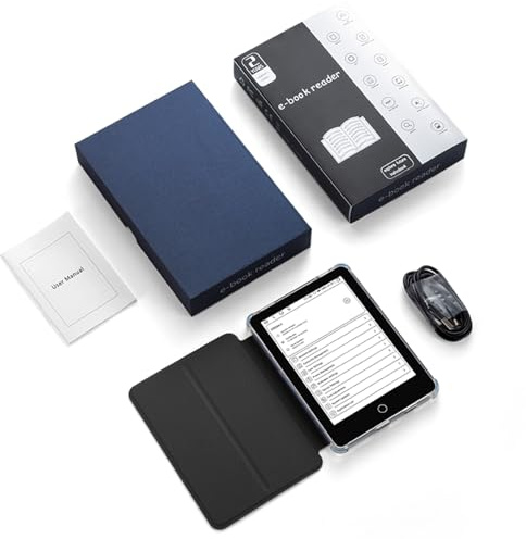 Luocute 6-Inch High Resolution E Book Reader with 300DPI, 4+64GB Storage, Front Light, Lightweight, for Wide Format Support, Convenient Reading, for Android 11 (Black)
