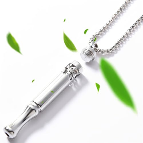 1 Pcs collier de respiration, Collier Acier Inoxydable, Colliers de Méditation Apaisant, Chaîne avec Sifflet, Colliers pour Méditation, Relaxation, Ralentissement de la Respiration pour Hommes Femmes