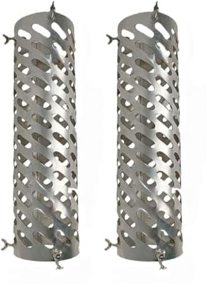 2 stück Edelstahl-Schornsteinrohr-Filter, 32 x 9 x 9 cm Funkenschutz für Ofenrohr, Regenkappen für Kamin, Ofenrohr-Oberkappe für den Außenbereich