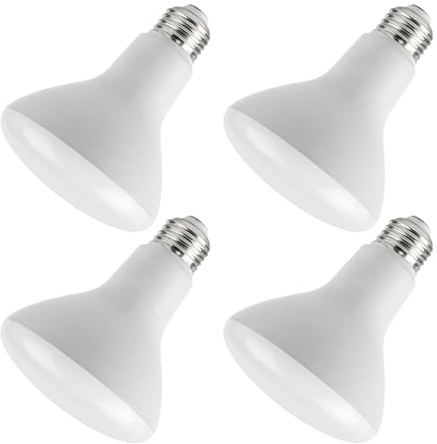 OHLECTRIC 9.5 Watt BR30 LED Bulbs (4 Pack) Soft White 3000K 750 Lumens, LED Flood Light Bulbs (9.5W, 65W Equiv) Dimmable E26 Medium Base, 120V Indoor Recessed Can & Track Lighting, Energy-Saving Bulbs