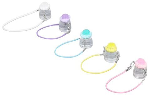 Lmrysalque 5 uds Mini botella de agua para casa de muñecas resina realista decoración colorida botella de agua en miniatura para Mini casa