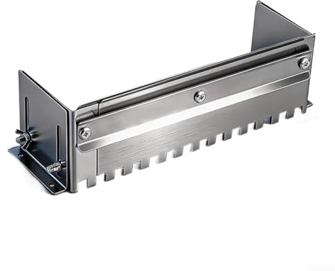 Truelle dentée réglable en acier inoxydable pour carreleurs professionnels, paroi épaisse, inoxydable, avec ajustement précis de la largeur des dents et double bord de qualité supérieure pour une