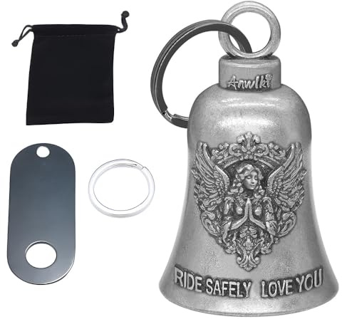 BKEPDY Guardian Bell Moto Design Angel Materiale Metallico Campanella Moto per Motociclisti e Appassionati di Motociclette