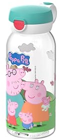 Mepal - Dricksflaska med Flipplock Campus - Locket Öppnas med en Knapptryckning - För Kolsyrade Drycker - Vattenflask - Läckagesäker och Diskmaskinssäker - 600 ml - Peppa Pig