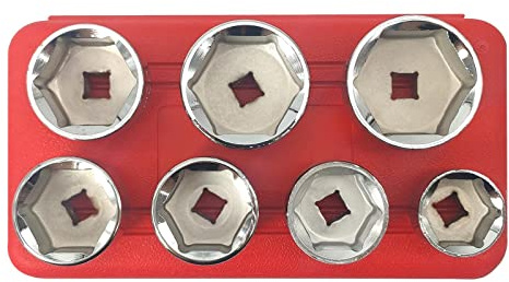 harayaa 7 Piezas Llave Extractora de Filtros de Aceite Juego de Vasos Especializados para Remover Filtros Herramienta Fuerte Adecuada para Autos Taller