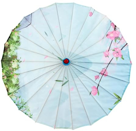 Chatonshen Parasol en Papier Huilé, Parasol Ancien Chinois Fait Main en Soie et Bambou, Parapluie Classique Décoratif, Accessoire de Danse pour Enfants, Idéal Po, Style A