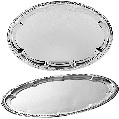 Chrome Oval Tray 40CM X 29CM
