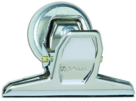 Maul Magnet Klemmer MAULpro, Klammer Breite 125 mm, Klemmweite 30 mm, Haftkraft 4,5 Kg, Silber, 2101396, 2 Stück