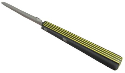 Güde Solingen Multiuso Bordo seghettato, Coltelli universali da Cucina, 10 cm, Uni, Pom, Chrome Steel, Nero/Giallo