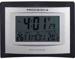 Precision Silver LCD Radio Controlled Clock (62DIA64)