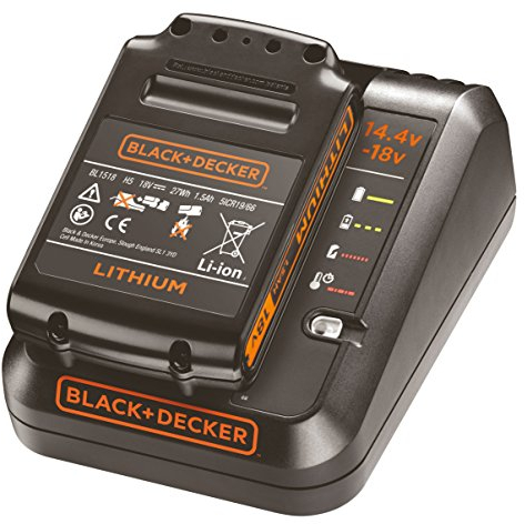 BLACK+DECKER 1Ah Charger for 18V and 14.4V Batteries, Orange, BDC1A15-QW