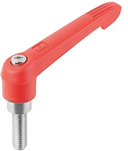KIPP Klemmhebel Gr.5 M16x60 Kunststoff, rot RAL3020, 1 Stück, Verkehrsrot RAL3020, K0270.51684X60