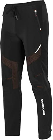 ROCKBROS Winter Cycling Pants Warm Ergonomics Men's Windproof Thermal Bicycling Pants Black