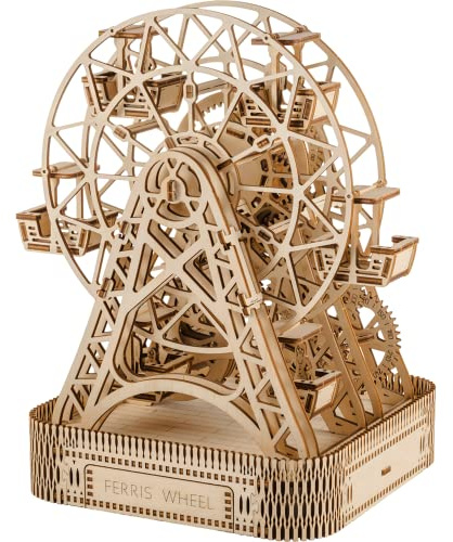 WOODEN.CITY 3D Puzzle DIY Spielzeug - Mechanische Modellbausatz zum Bauen eines Riesenrads- Holzpuzzle Erwachsene - Puzzle Erwachsene - Laserschnitt Größe 220mm x 260mm x 322mm