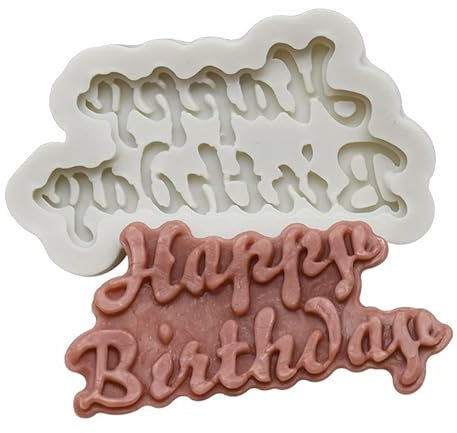Stampi Per Pasta Di Zucchero 2 Pezzi Fai Da Te Cottura Buon Compleanno Alfabeto Torta Fondente Stampo Cioccolato Stampo In Silicone Grigio