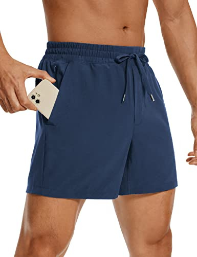 CRZ YOGA Linerless Workout Shorts 5'' Electric Blue Large