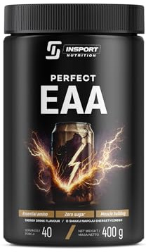 INSPORT Nutrition - EAA PERFECT - Supplément Sportif Professionnel - Acides Aminés - Soutien à l'exercice - 40 Portions - 400g Poudre - Goût: (Energy Drink)