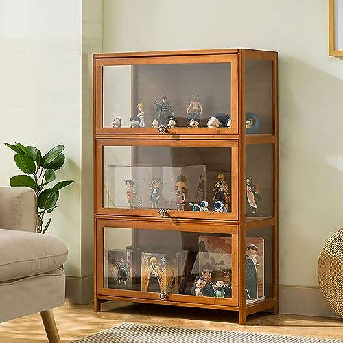 JSLJDM Vitrinenschrank Sammlervitrine Stehend Standvitrine Glasvitrine Acryl Vitrine Standvitrine Acryl Vitrine Doppeltüren Großer Kapazität Sammlervitrine Handgefertigtes Lagerregal für Waren
