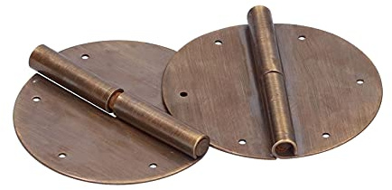 Chinesisches Scharnier aus antikem Messing, rund, Zubehör für Möbel, 6 cm, 2 Set, Heimwerker