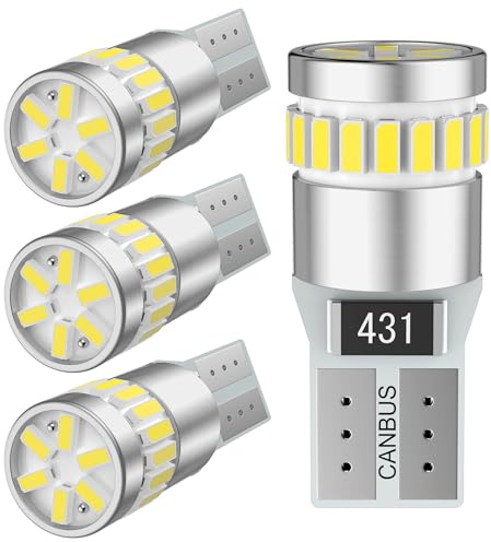 OBOLED Ampoule W5W T10 LED CANBUS Sans Erreur 24LEDs 501 194 12V Remplacement pour Voiture Intérieur Dôme Coffre Porte Plafonnier Position Plaque D'immatriculation Lumière 4Pcs