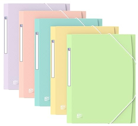 Oxford Urban Eckspanner-Mappe A4, aus Kunststoff, blickdicht sortiert pastell, 10 Stück
