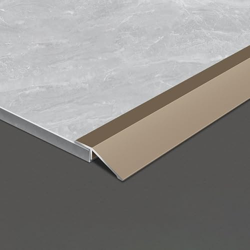 Raouoae Übergangsprofil Abschlussprofil Bodenübergangsstreifen Aluminiumlegierung Höhenausgleich 90cm*3 Ausgleichsprofil Für Unebene Böden(Lilagold)
