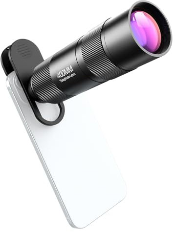 kosingna 400MM Phone Telephoto Lens for Smarphone Zoom Lens with Universal Lens Clip Cleaning Cloth Storage Bag for Hiking Camping Wildlife Observation Moon Sports Game Concert Watching