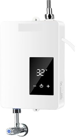 YQVEOT Instant Water Heater, 3400W Instantaneous Small Kitchen Treasure Household Overheated Kitchen, Electric Water Heater, Bath, Fast Heating for Kitchen Bathroom(A 3400W)