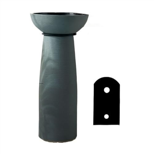 DDKYHU Lavabo sur Pied en céramique pour Salle de Bain, Vasque de Salle de Bain Ronde, Vasque Artistique, Vasque sur Pied avec robinets, Kits de Drainage, etc. Lavabo autoportant (Taille Unique B)