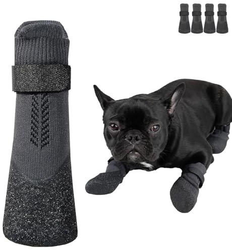 ABIXIEYQ Hundestiefel, wasserdicht, rutschfest, Pfotenschutz für Winter, Schnee, Regen und heißen Bürgersteig, Hundeschuhe für kleine/mittelgroße/große ältere Hunde (S)