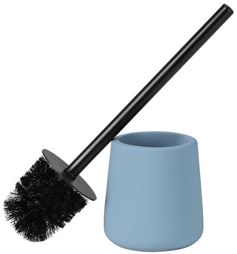 Navaris Klobürste Toilettenbürste - WC Bürste mit Edelstahlgriff - WC Bürstengarnitur Klobürstenhalter aus Kunstharz - Toilet Brush - Blau