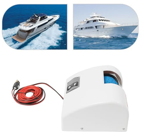 ROMYIX Elektrische Ankerwinde,12V 25LBS Boot Ankerwinde Marine Salzwasser Ankerwinde Kit mit drahtloser Fernbedienung, Heavy Duty Winden für Fischerboot Pontonboot, Motorboote schleppen (25LBS)