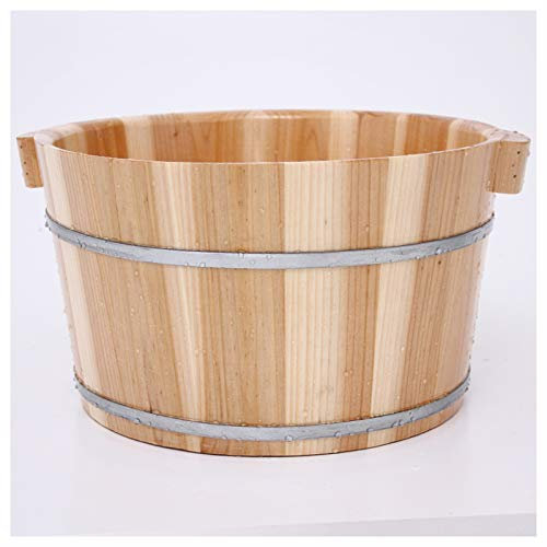 Bassin à pieds en bois - Baril de bain de pieds en bois - Baignoire de pédicure à domicile - Seau de bain de pieds en sapin élevé - Améliore le sommeil - Cadeau de soins de santé d'âge moyen et âgés
