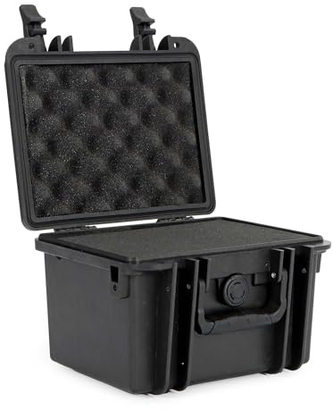 Wiltec Universalkoffer 25 x 21,8 x 16,6 cm, wasserdichter Transportkoffer, Schutzkoffer aus PP und Glasfaser, Koffer mit Würfelschaumstoff
