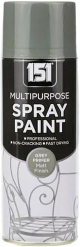 MIXEL Grey Primer Matt Spray Paint, Quick-Drying, Easy to Apply, DIY Enthusiasts, Crafting, Perfect for Wood, Metal, Plastic, Interior and Exterior Use, 400ml, (1 Pcs)